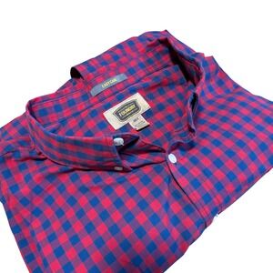 The Foundry Supply Co Mens Big & Tall  Gingham Easy Care Button Down Shirt 4XLT